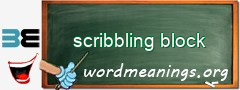 WordMeaning blackboard for scribbling block